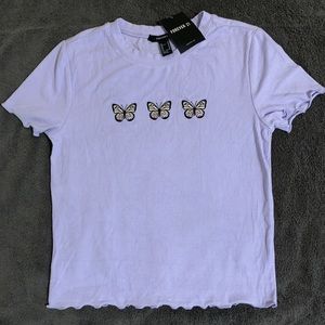 BRAND NEW Forever 21 Lavender top with Butterflies
